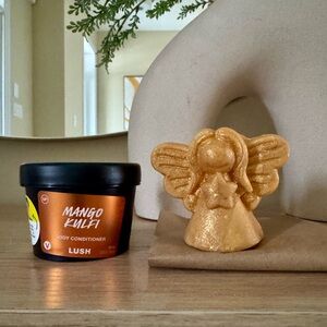 Lush mango kulfi body conditioner and golden angel delight soap